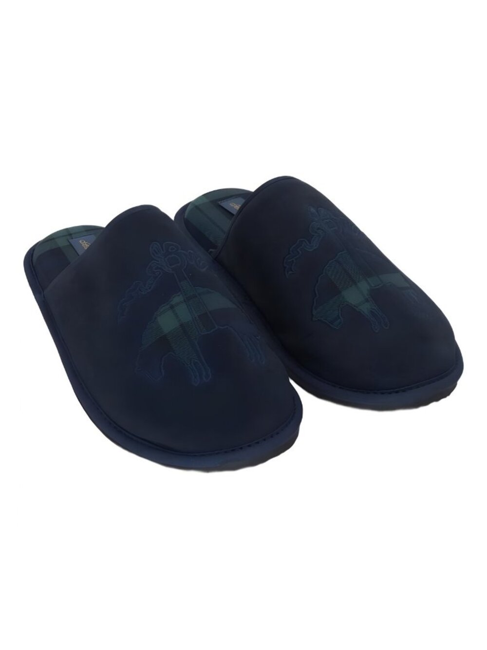 Brooks Brothers Men's Suede Slippers Navy Green US 9M EU 42